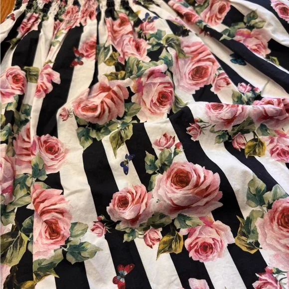 Dolce & Gabbana Black and Pink Floral Kids Dress - Picture 3 of 6